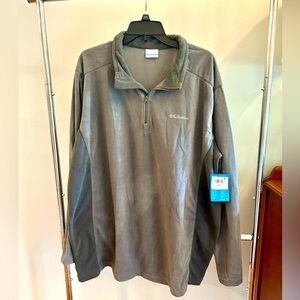 Columbia NEW grey half zip fleece pullover top 2X